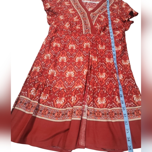 Floral Pattern Cotton short sleeves Dress. XL - Picture 12 of 12